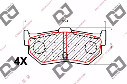 Комплект тормозных колодок DJ PARTS BP1739